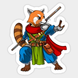 Red Panda Bear Ninja Sticker